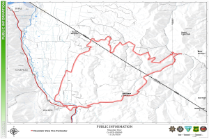 Ein detaillierter Plan einer vorgeschlagenen Wanderroute mit Landmarken, Text und Logos auf einem Plakat.