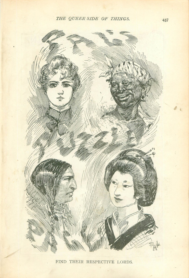 Das Cover eines alten Buches mit dem Titel "Die queere Seite der Dinge" mit vier illustrierten FrauenGesichtern.