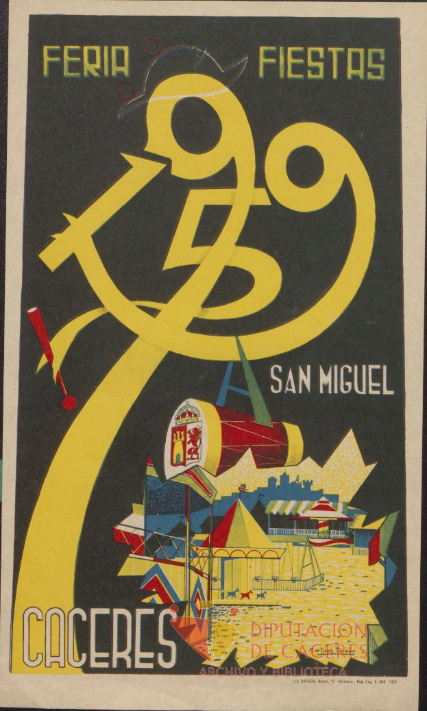 Festivalplakatwerbung in San Miguel de Allende, Mexiko, mit Text und Bildern.