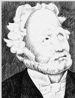 Schwarzer und weißer Zeichnung eines bärtigen Mannes in einem schwarzen Kleid, der als Soziologe bezeichnet wird.