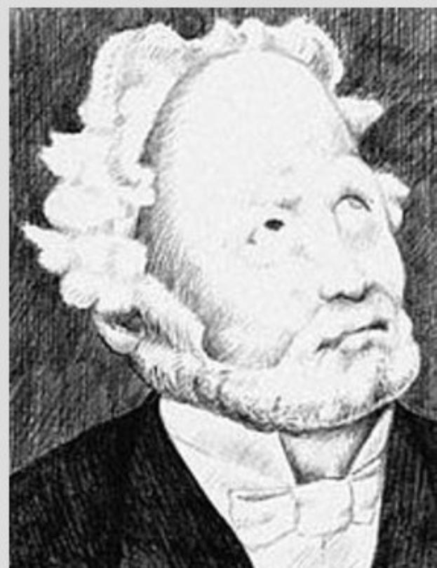 Schwarzer und weißer Zeichnung eines bärtigen Mannes in einem schwarzen Kleid, der als Soziologe bezeichnet wird.