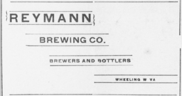 Schwarz-weiß-Foto eines Papiers mit dem Text "Reymann Brewing Co. Brauer und Abfüller" darauf.