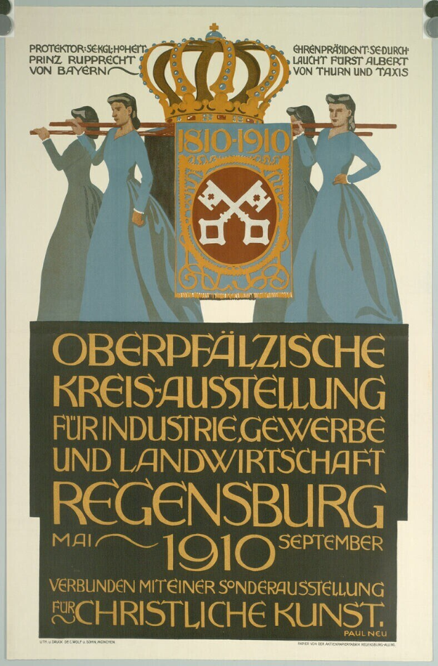 Plakat zur Deutschen Revolution 1910, das eine Gruppe von Menschen und eine Krone zeigt, mit Text zu den Ereignissen.